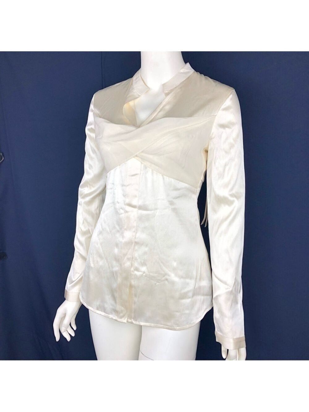 NEW-MARISA Kenson MKC ChiffonWrap Bust Silk Blouse